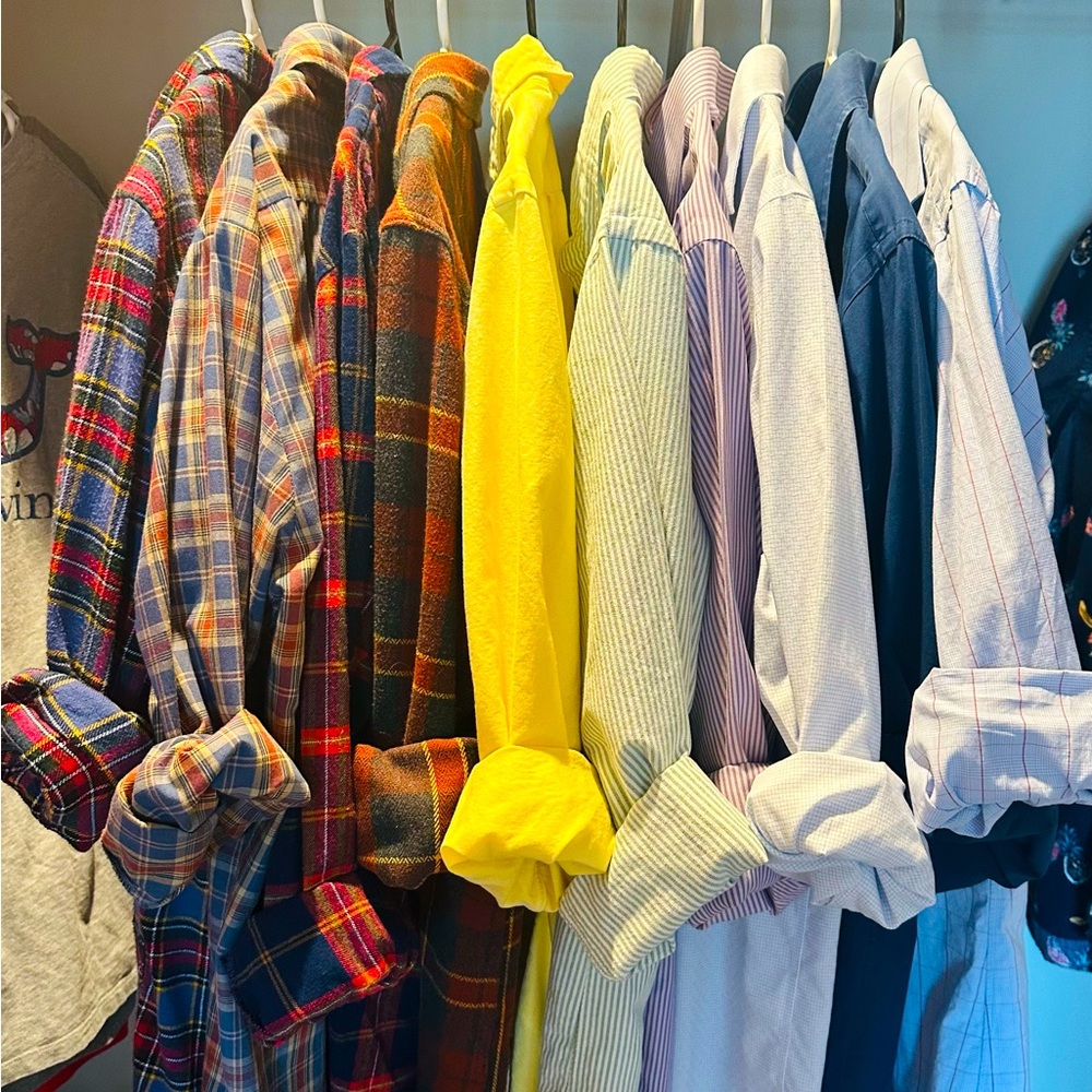 HUGE NAME BRAND MEN’S LONG SLEEVE SHIRT LOT Ralph Lauren Banana Republic Express